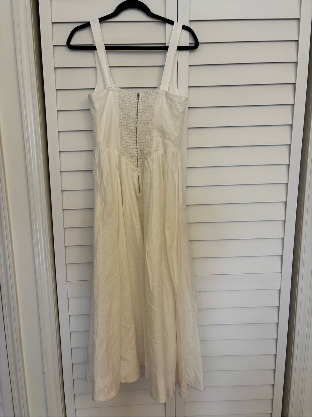 Reformation Balia Linen White Scoop-Neck Midi Dress - Picture 5 of 6